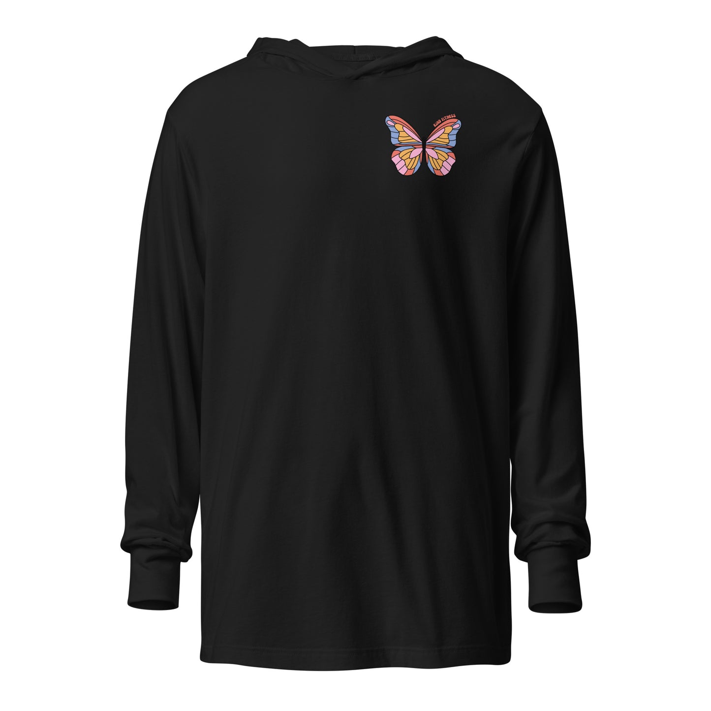 Hooded long-sleeve butterfly tee
